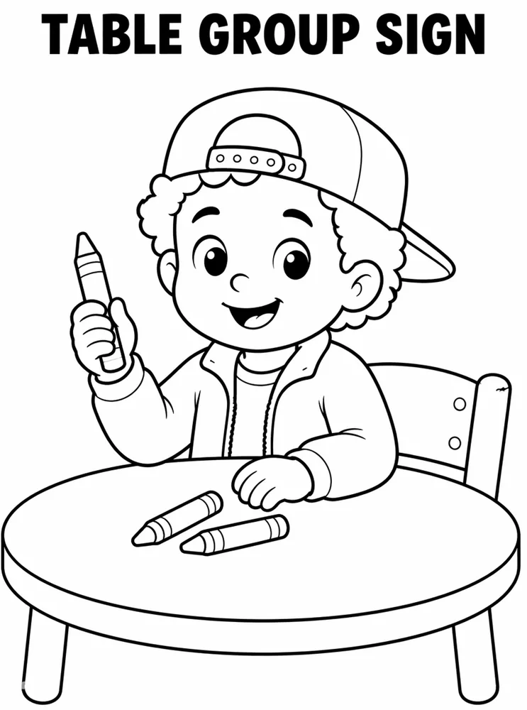 Back to School Name Labels Table Group Sign printable coloring page