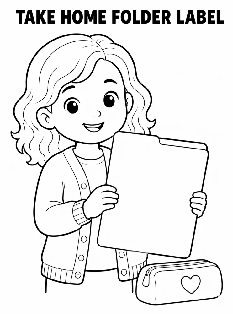 Back to School Name Labels Take Home Folder Label printable coloring page