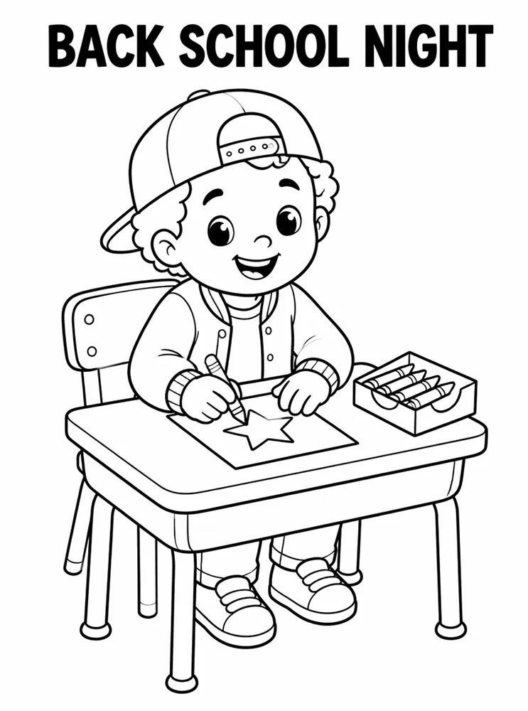 Back To School Night Classroom Seats printable coloring page
