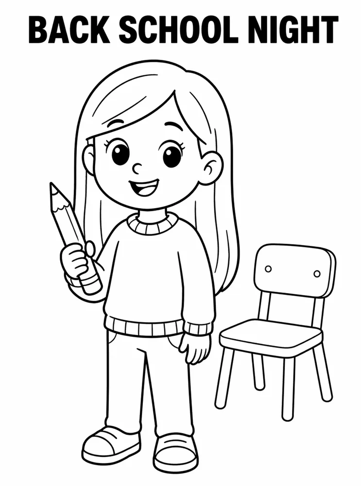 Back to School Night Coloring Pages preview: Back To School Night Classroom Tour printable coloring page