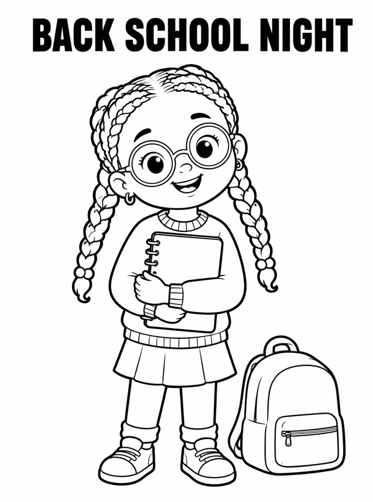 Back To School Night Information Folder printable coloring page