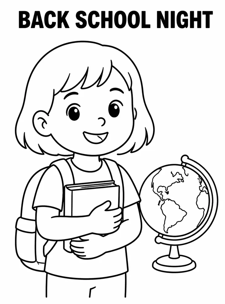 Back To School Night Library Station printable coloring page
