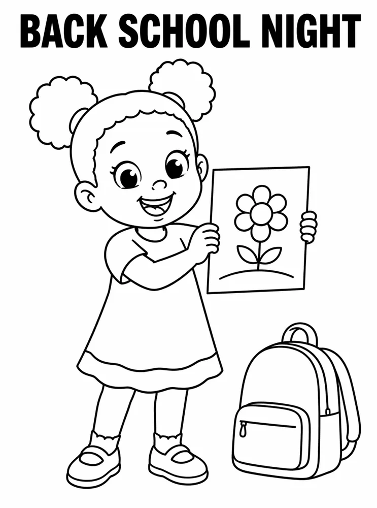 Back To School Night Student Work Wall printable coloring page