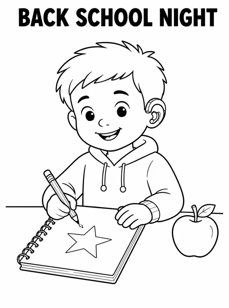 Back To School Night Welcome Table printable coloring page