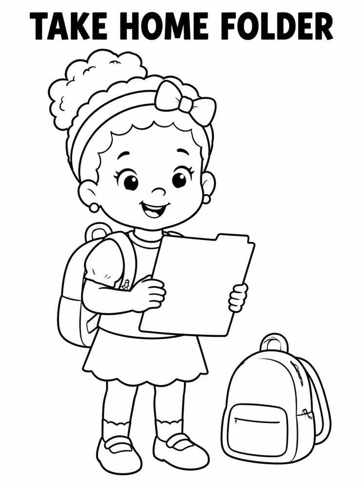 Back to School Night Take Home Folder Station printable coloring page