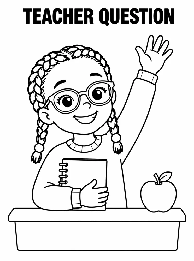 Back to School Night Teacher Question Corner printable coloring page