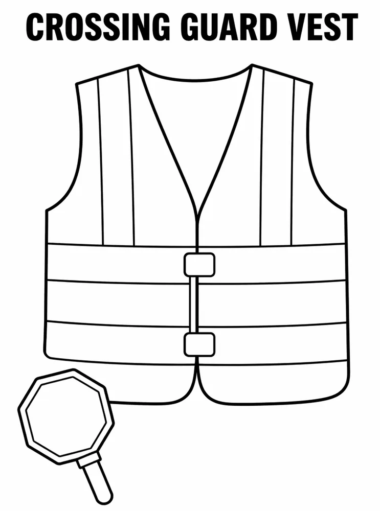 Back to School Transportation and Arrival Crossing Guard Vest printable coloring page