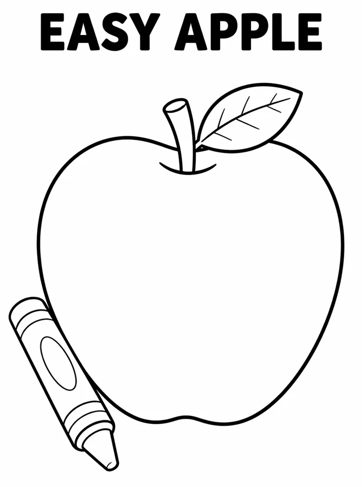 Easy Back to School Easy Apple printable coloring page
