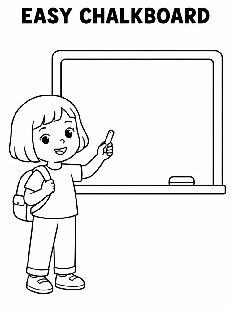 Easy Back to School Easy Chalkboard printable coloring page