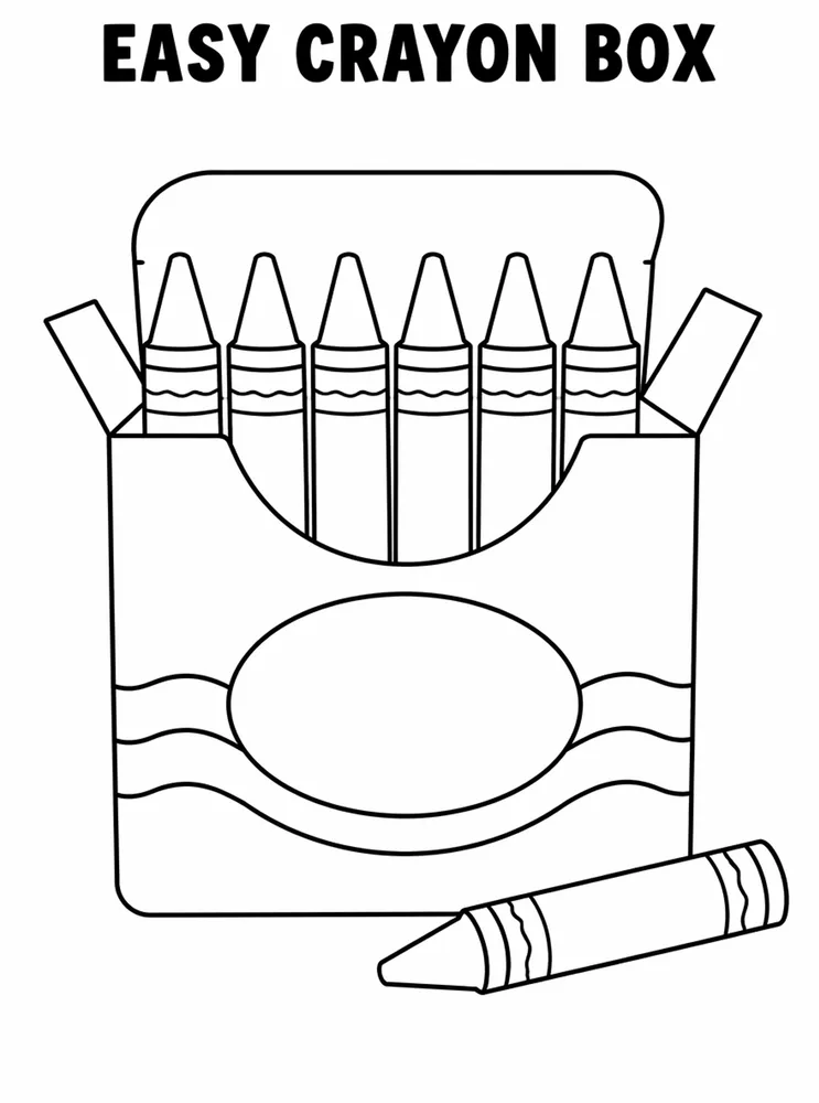 Easy Back to School Easy Crayon Box printable coloring page