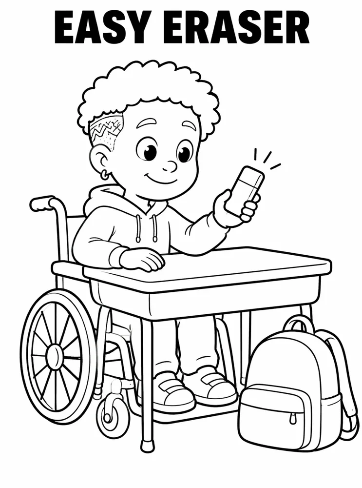 Easy Back to School Easy Eraser printable coloring page