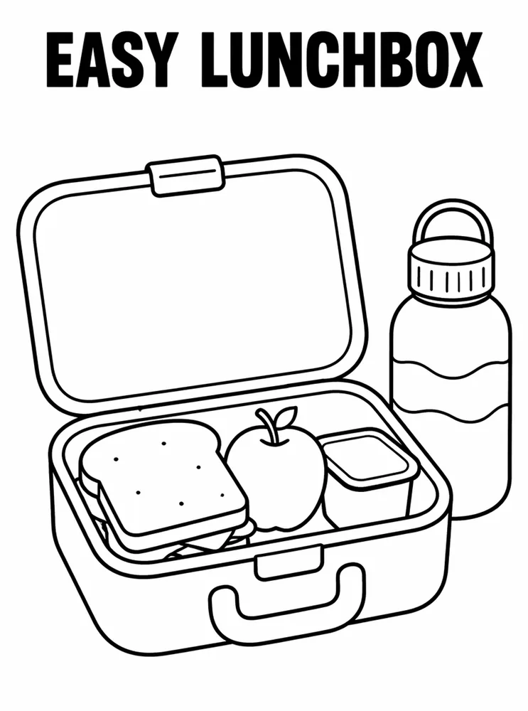 Easy Back to School Easy Lunchbox printable coloring page