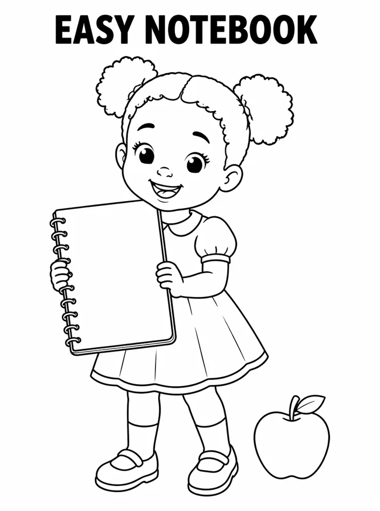 Easy Back to School Easy Notebook printable coloring page