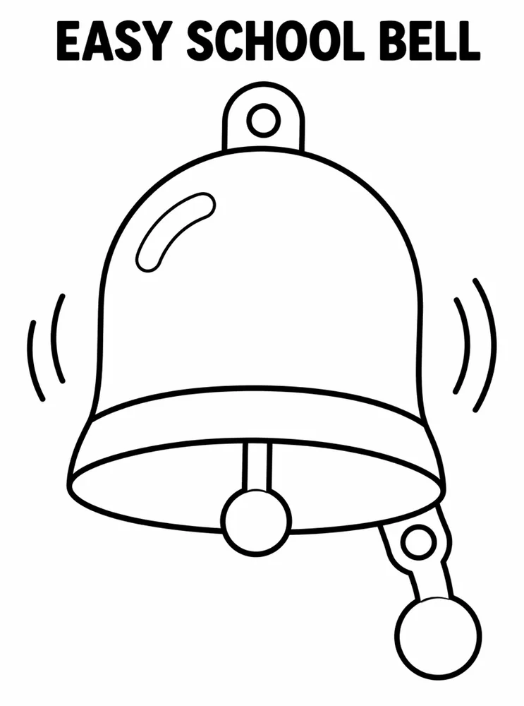 Easy Back to School Easy School Bell printable coloring page