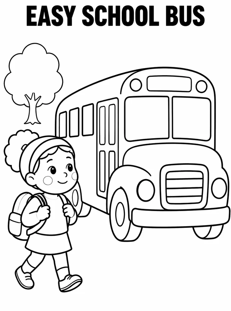 Easy Back to School Easy School Bus printable coloring page