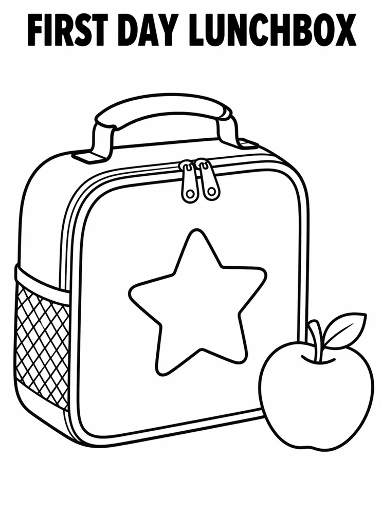 First Day of School First Day Lunchbox printable coloring page