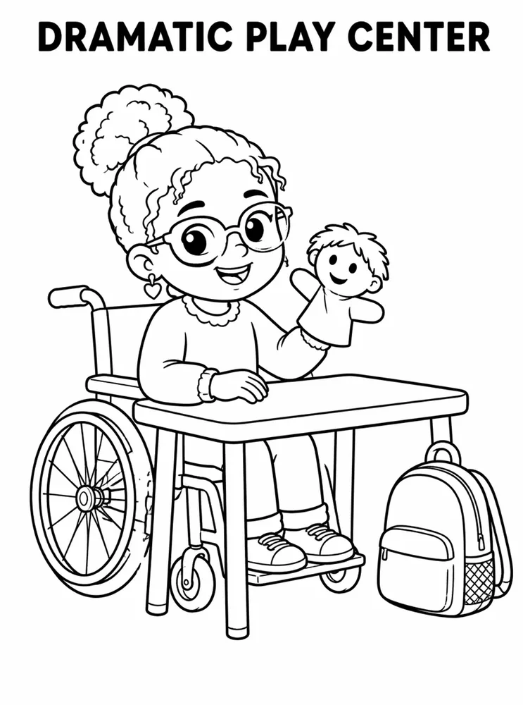 First Week Learning Centers Dramatic Play Center printable coloring page