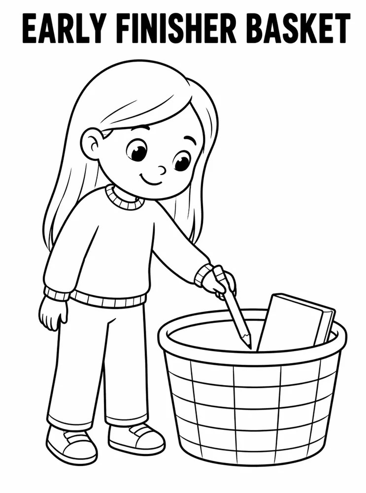 First Week Learning Centers Early Finisher Basket printable coloring page