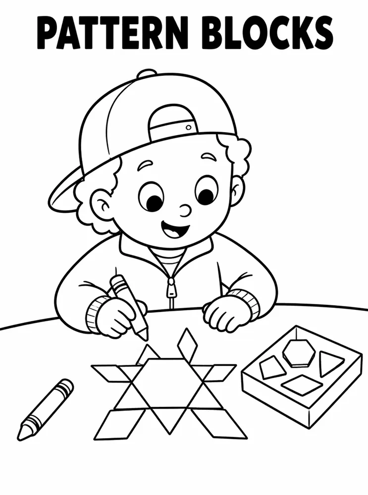 First Week Learning Centers Pattern Blocks printable coloring page