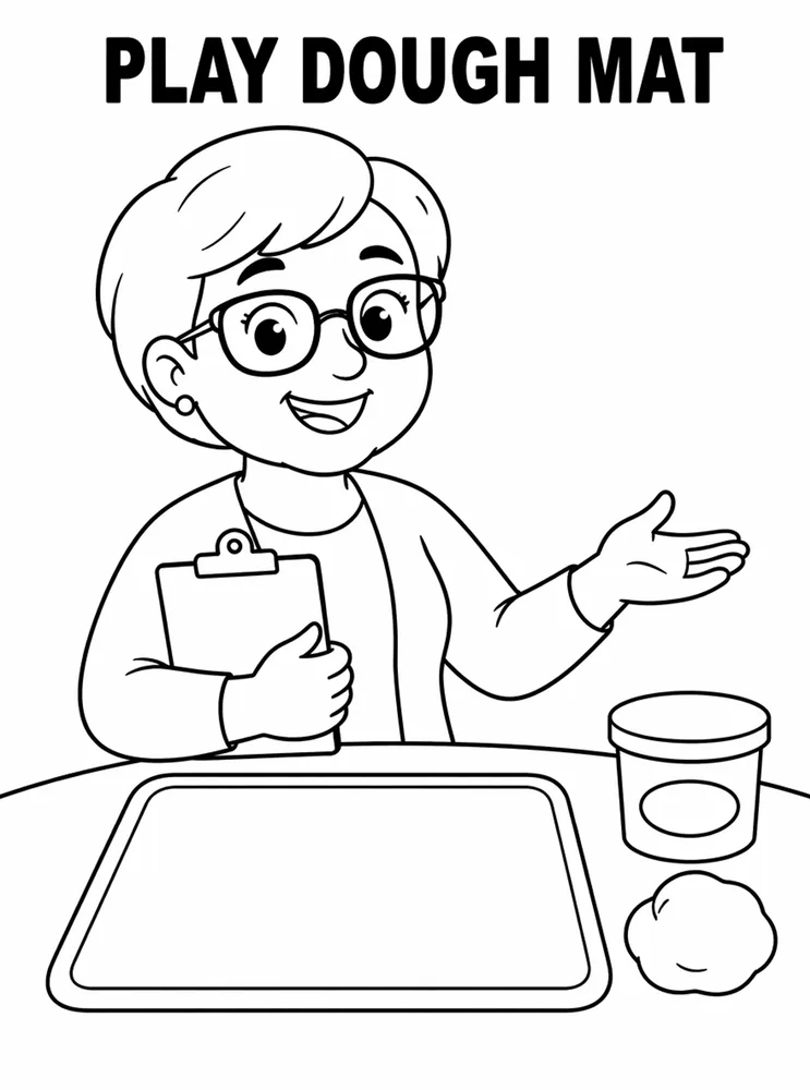 First Week Learning Centers Play Dough Mat printable coloring page