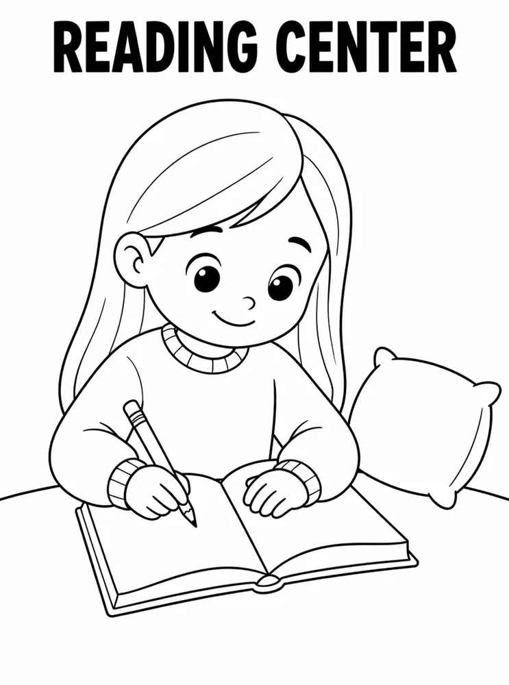 First Week Learning Centers Reading Center printable coloring page