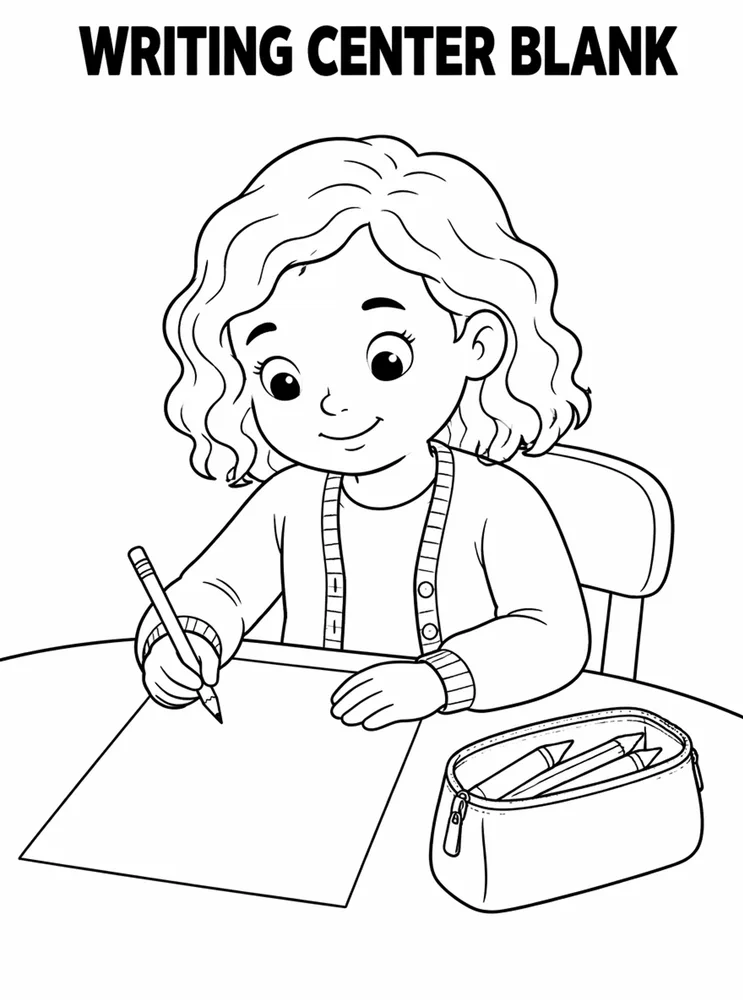 First Week Learning Centers Writing Center Blank Paper printable coloring page