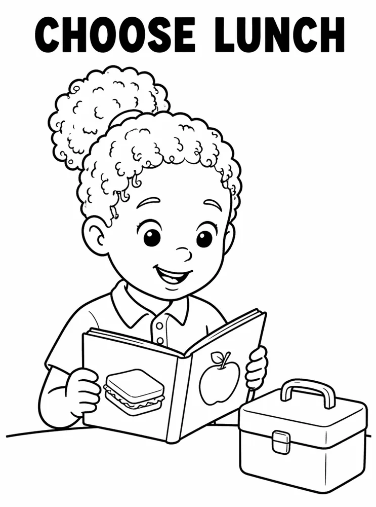 First Week School Readiness Choose Lunch printable coloring page