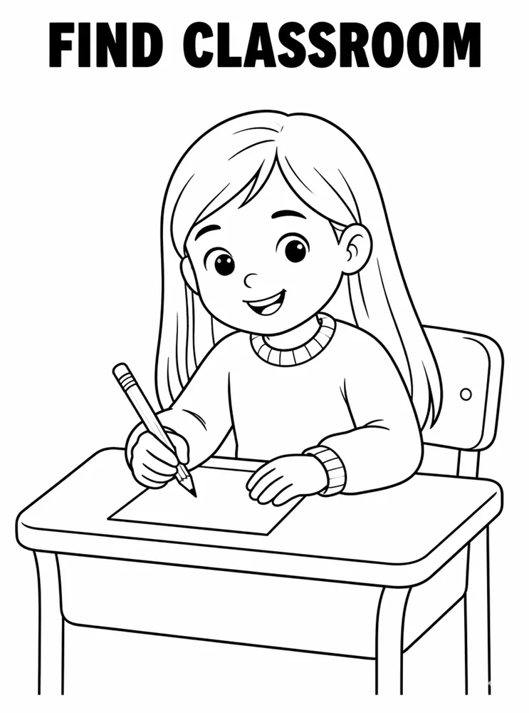 First Week School Readiness Find Classroom printable coloring page