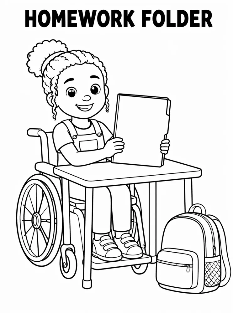 First Week School Readiness Homework Folder printable coloring page