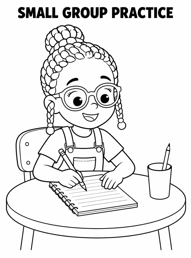 First Week School Readiness Small Group Practice printable coloring page
