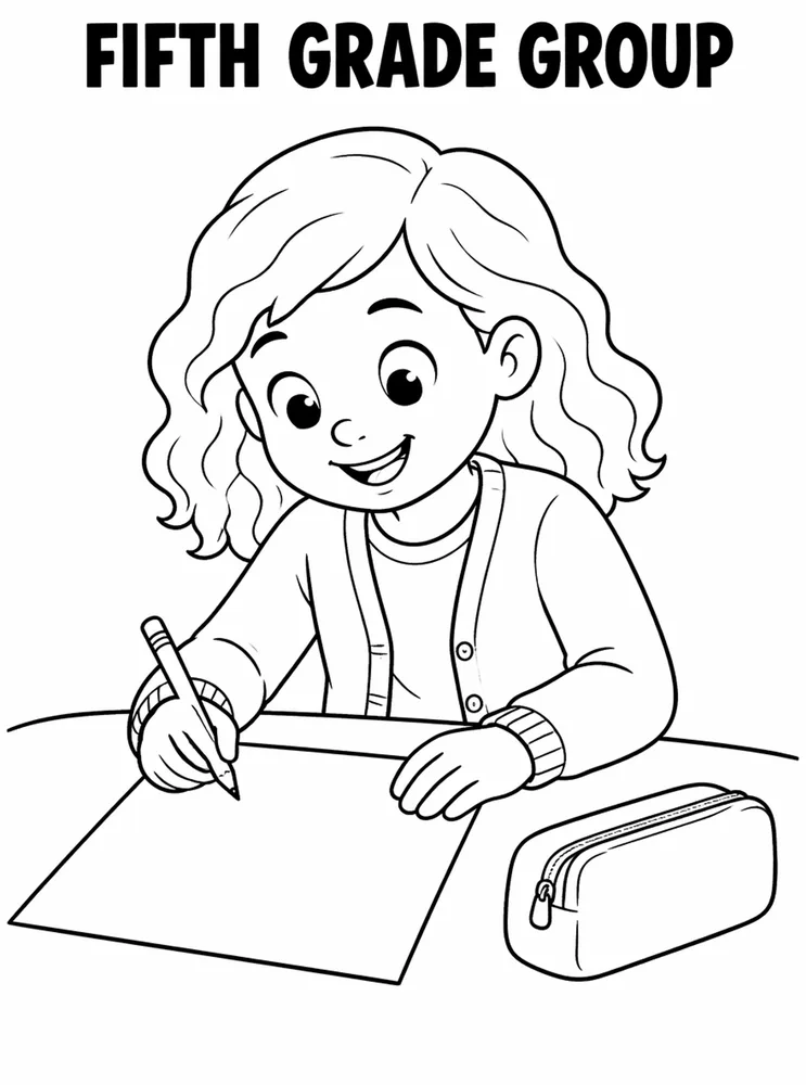 Grade Level Back to School Fifth Grade Group Project printable coloring page