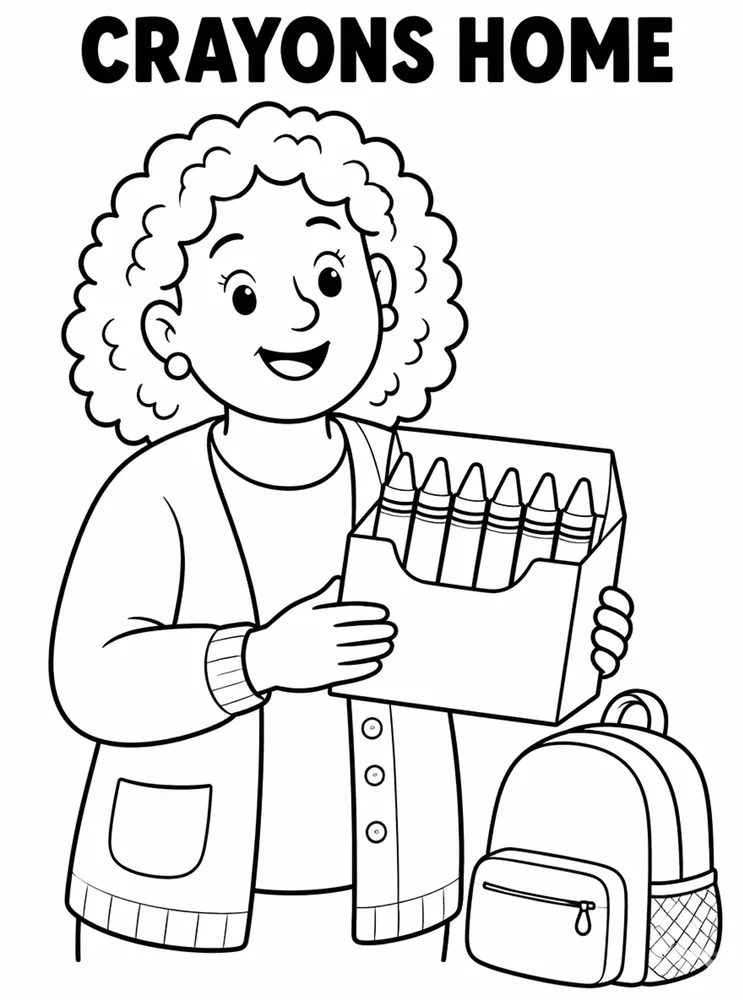 Homework and Take Home Routines Crayons For Home printable coloring page