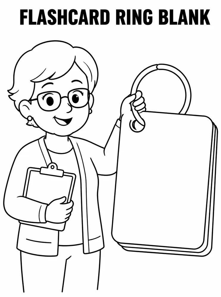 Homework and Take Home Routines Flashcard Ring Blank printable coloring page