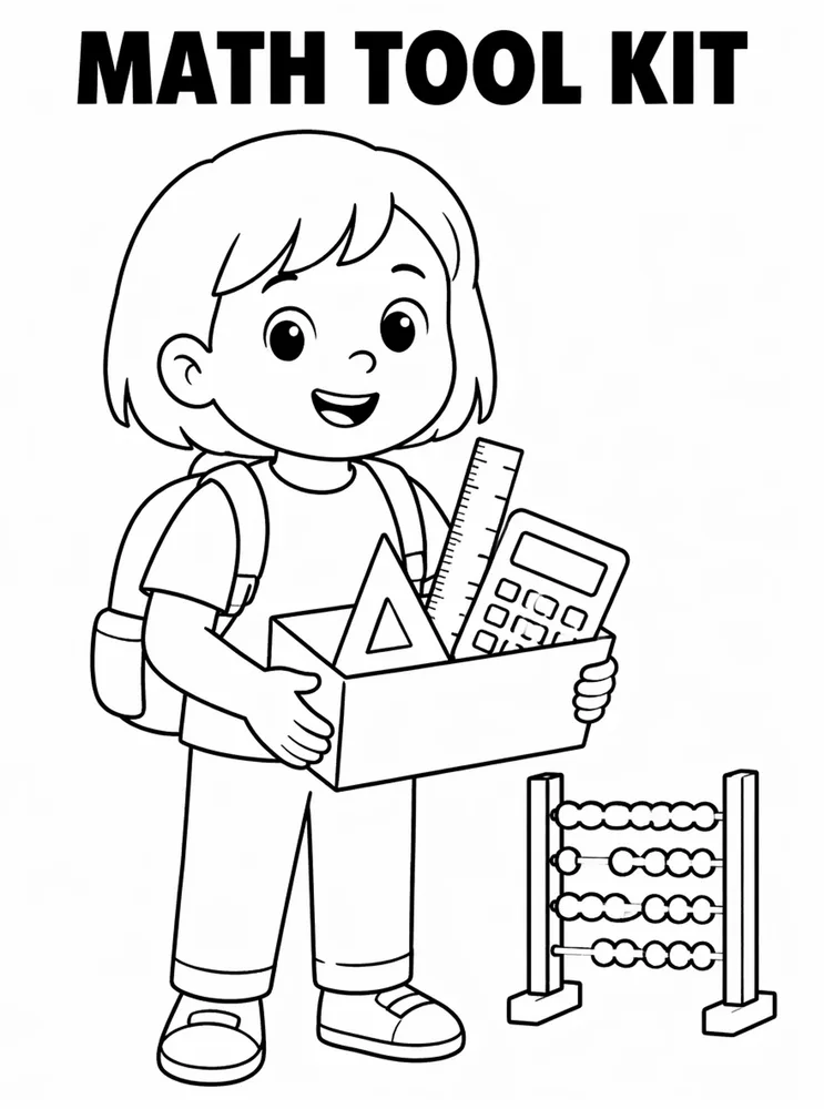 Homework and Take Home Routines Math Tool Kit printable coloring page