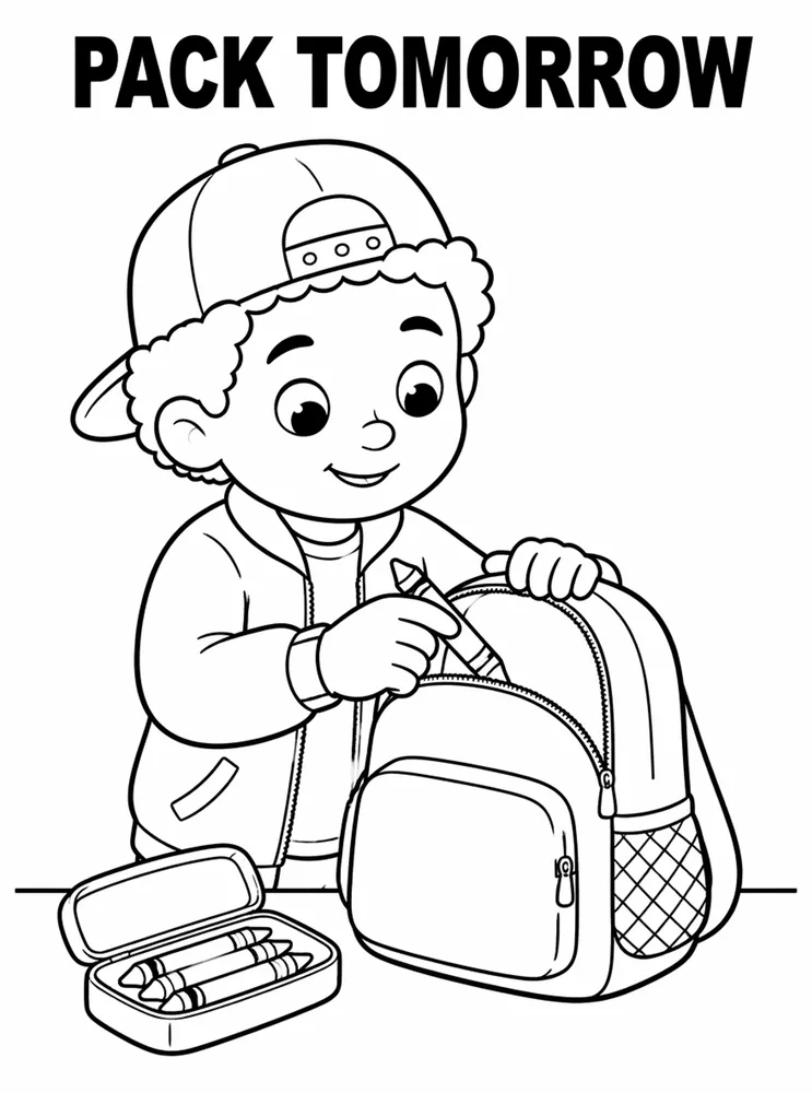 Homework and Take Home Routines Pack Tomorrow Checklist printable coloring page
