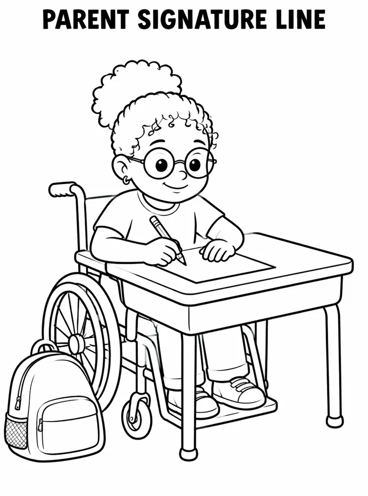 Homework and Take Home Routines Parent Signature Line Blank printable coloring page