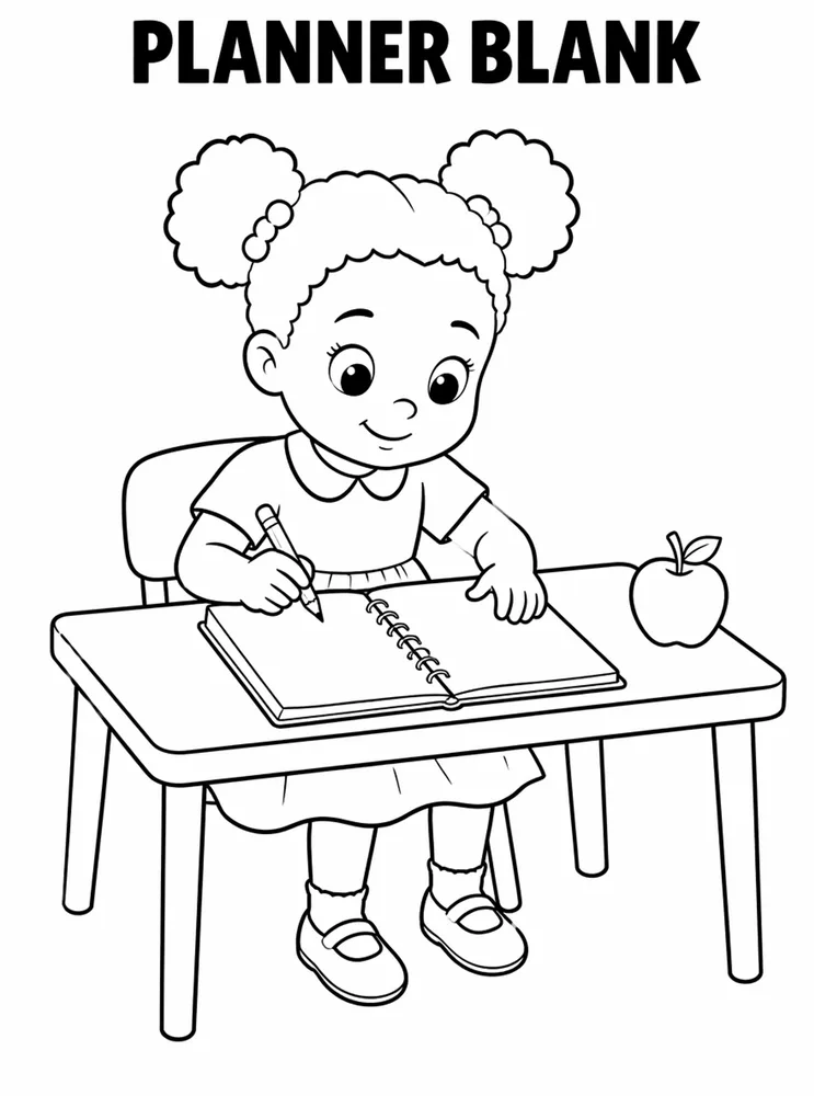 Homework and Take Home Routines Planner Page Blank printable coloring page