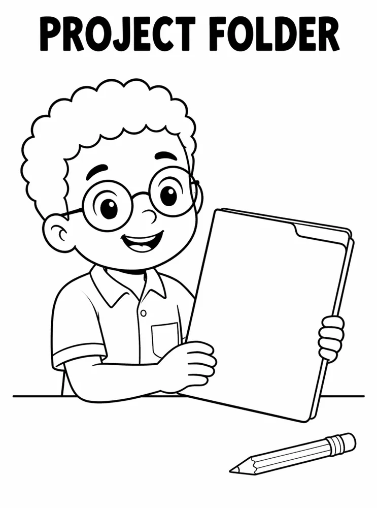 Homework and Take Home Routines Project Folder printable coloring page