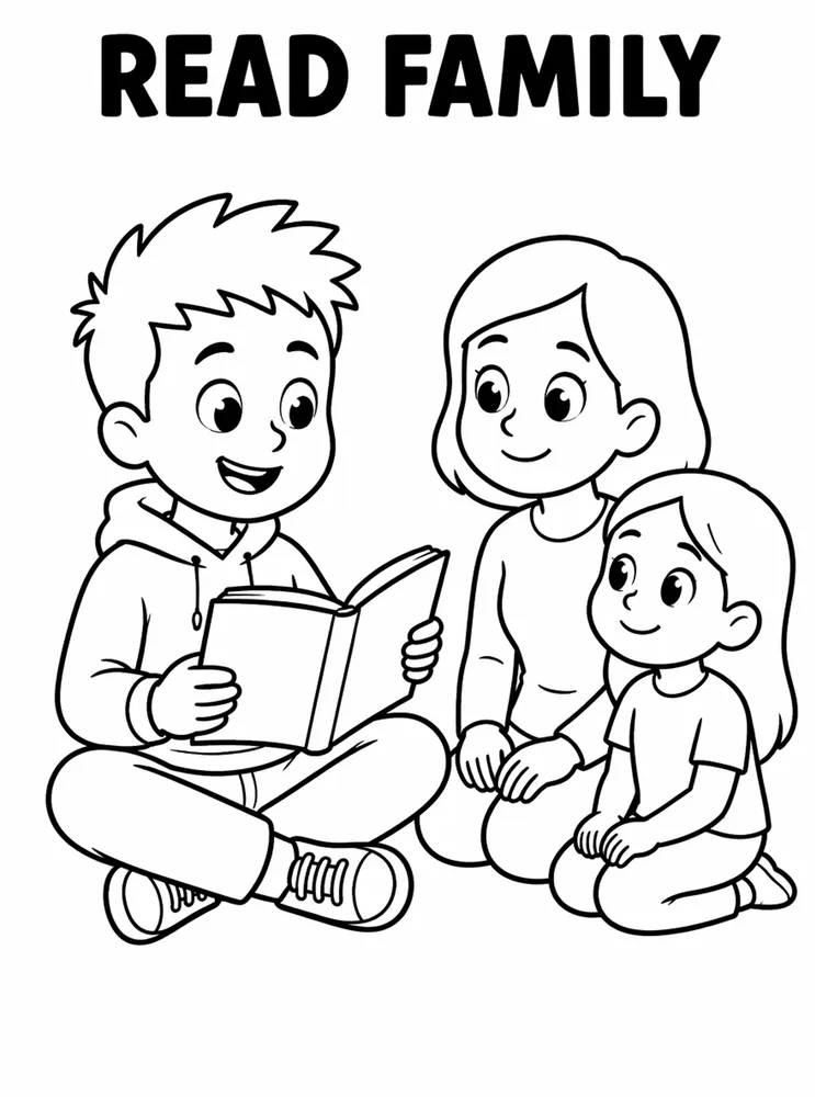Homework and Take Home Routines Read To Family printable coloring page