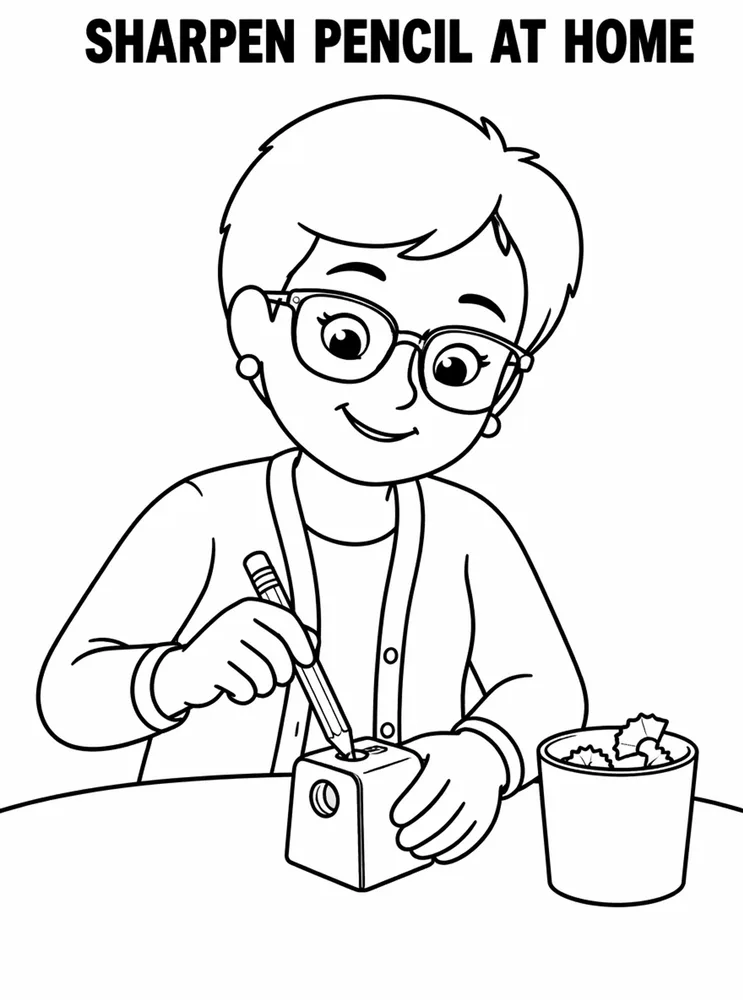 Homework and Take Home Routines Sharpen Pencil At Home printable coloring page
