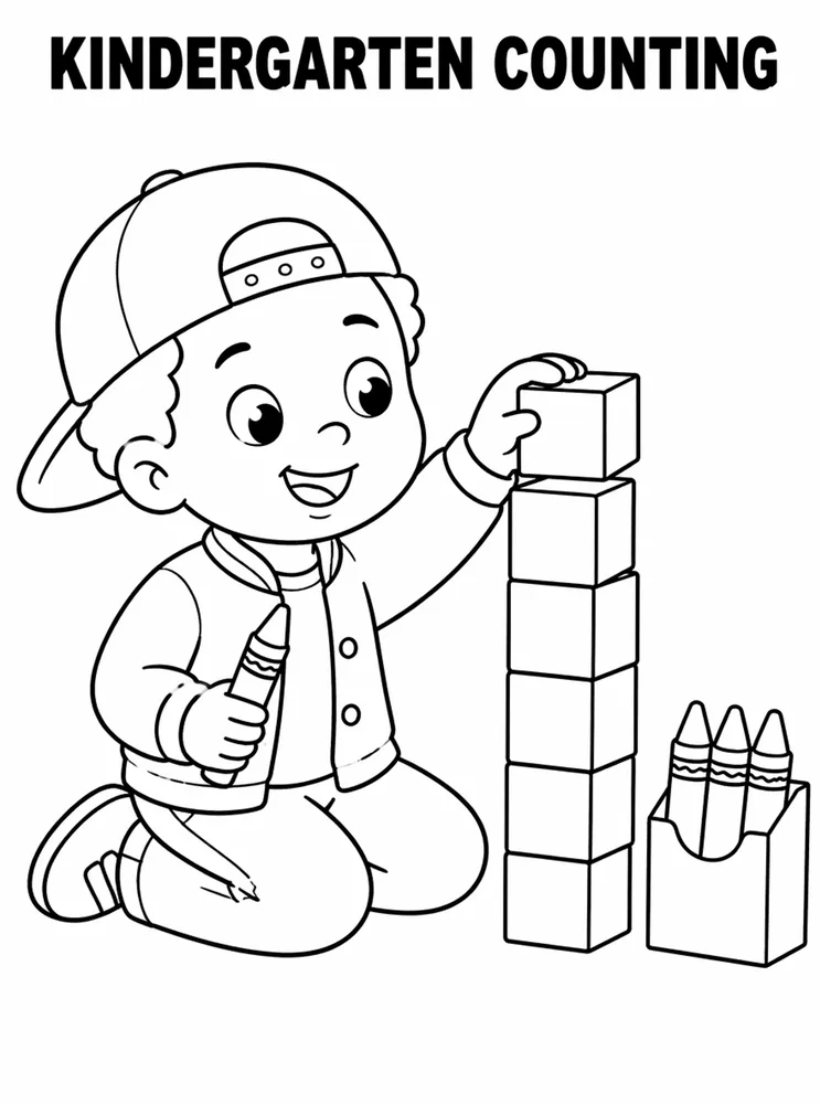 Kindergarten Back to School Kindergarten Counting Blocks printable coloring page