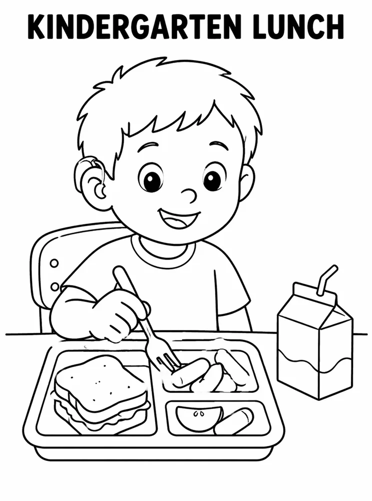 Kindergarten Back to School Kindergarten Lunch Tray printable coloring page