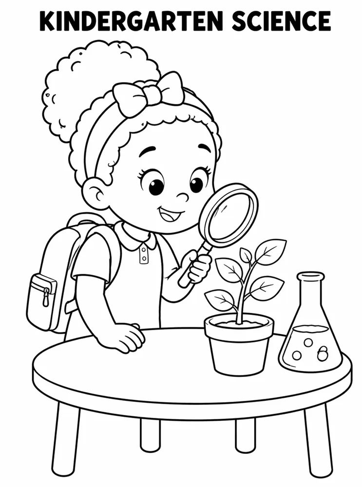 Kindergarten Back to School Kindergarten Science Table printable coloring page