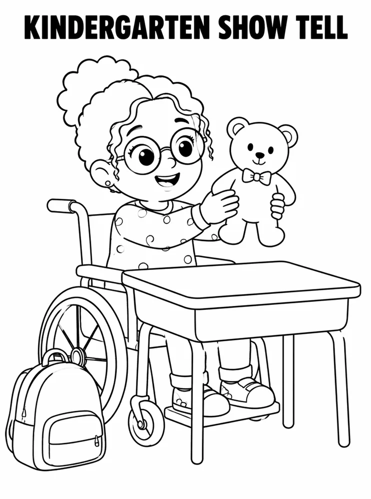 Kindergarten Back to School Kindergarten Show And Tell printable coloring page