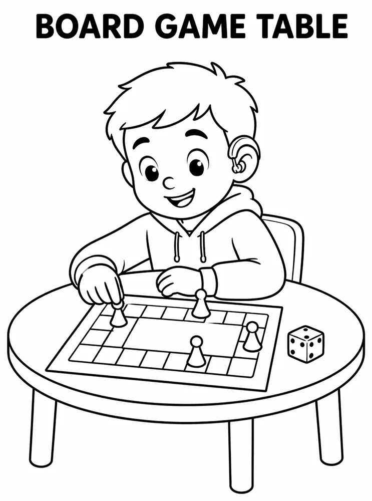 Lunch Recess and School Routines Board Game Table printable coloring page