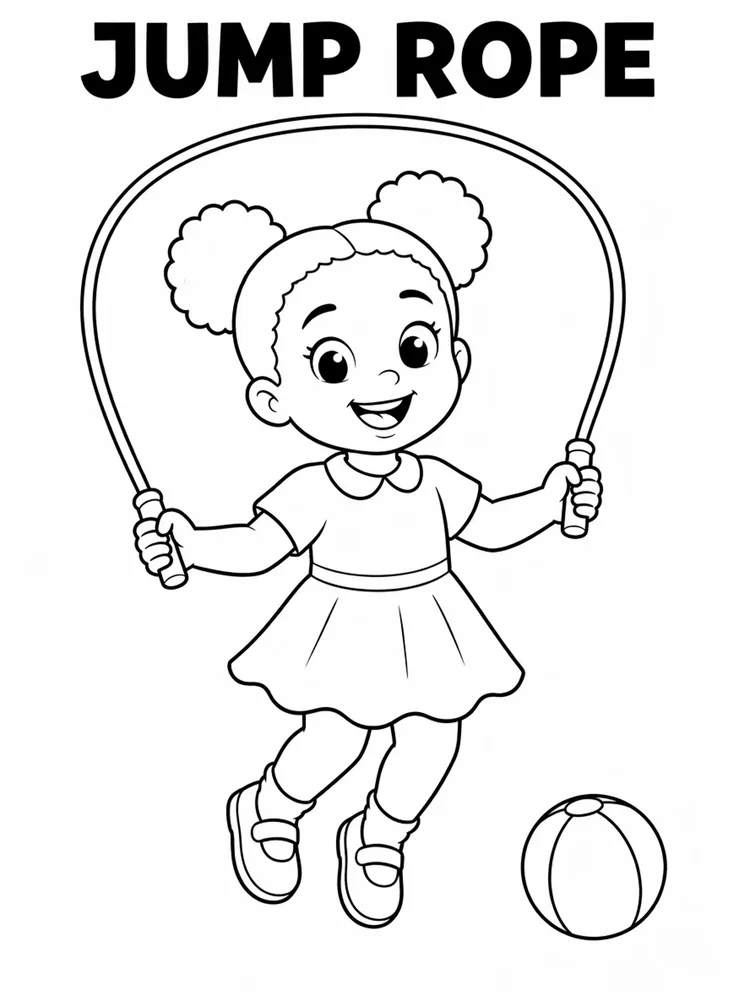 Lunch Recess and School Routines Jump Rope printable coloring page