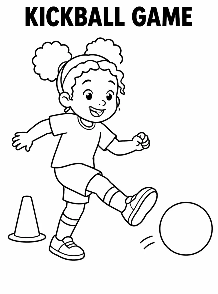 Lunch Recess and School Routines Kickball Game printable coloring page