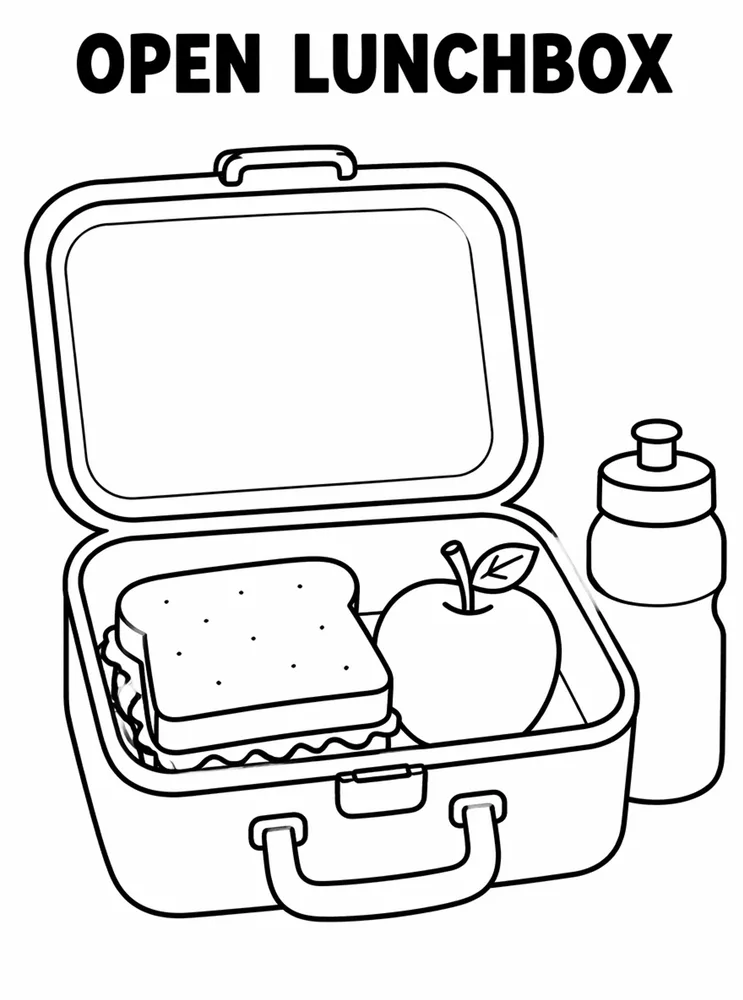 Lunch Recess and School Routines Open Lunchbox printable coloring page