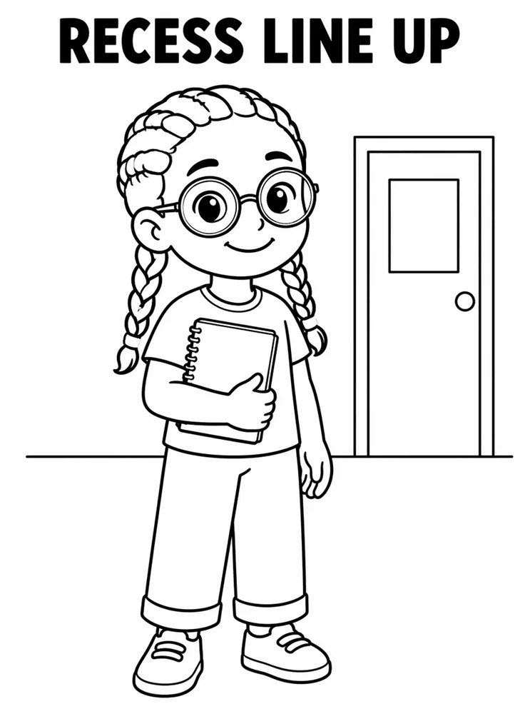 Lunch Recess and School Routines Recess Line Up printable coloring page