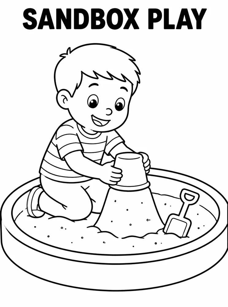 Lunch Recess and School Routines Sandbox Play printable coloring page